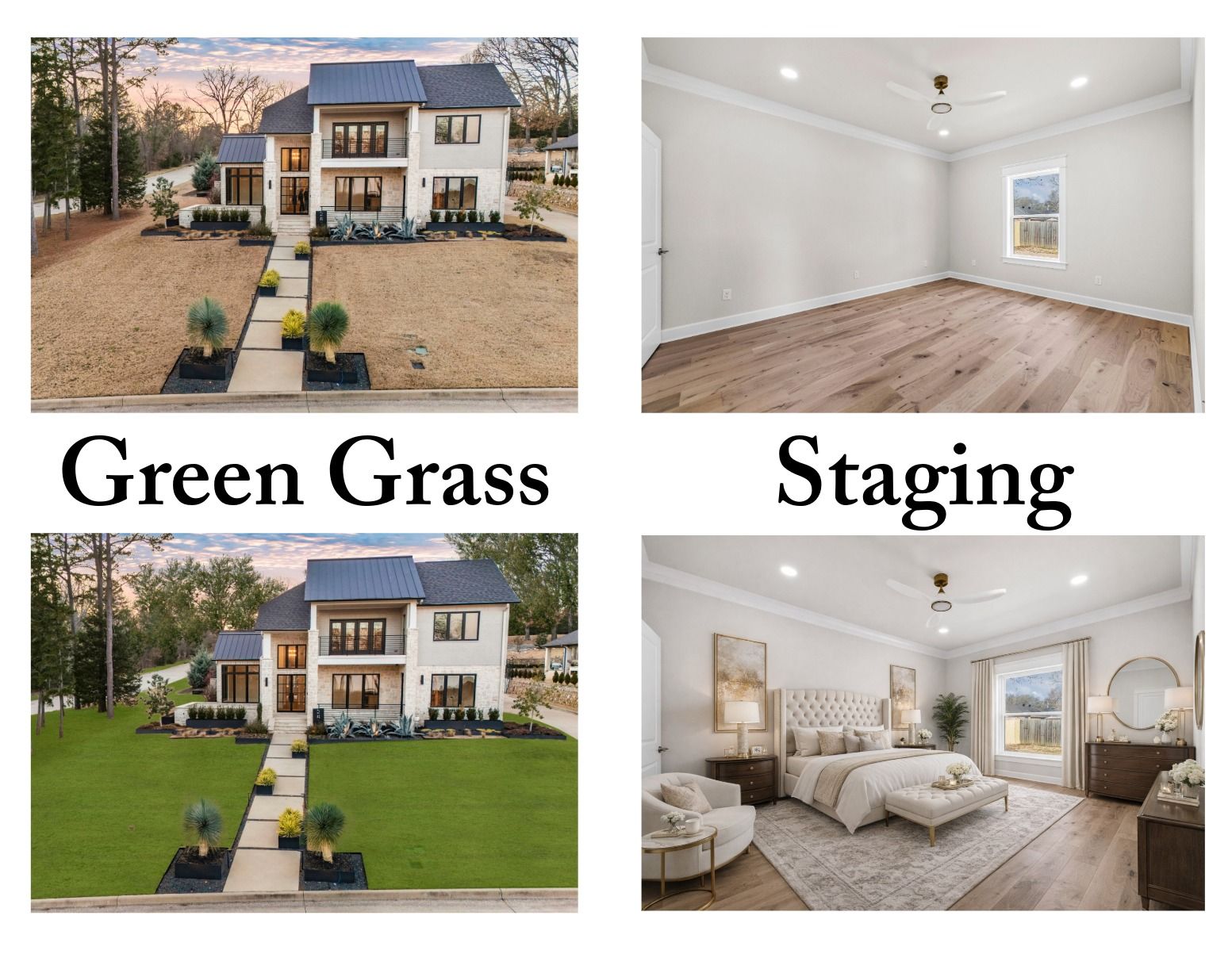 Green Grass and Virtual Staging Before and After